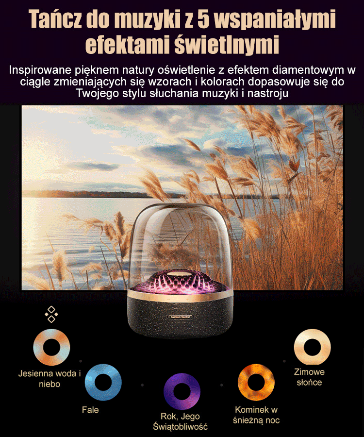 Nowe oszklone kolorowe światło bluetooth stereo